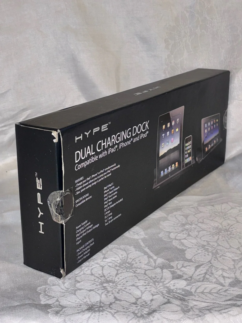 HYPE Dual Charging Dock iPad iPhone iPod 30-Pin HY-891-DUAL-BLK New Open Box